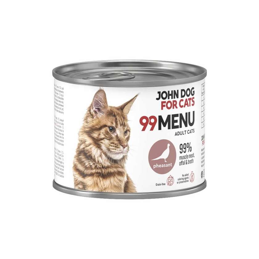 Wet Cat Food Pheasant 99 Menu John Dog For Cats 200g