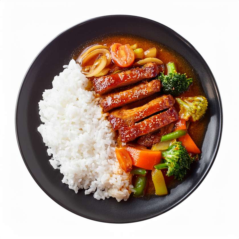 Vịt Chiên Tây Rau, Cơm Trắng