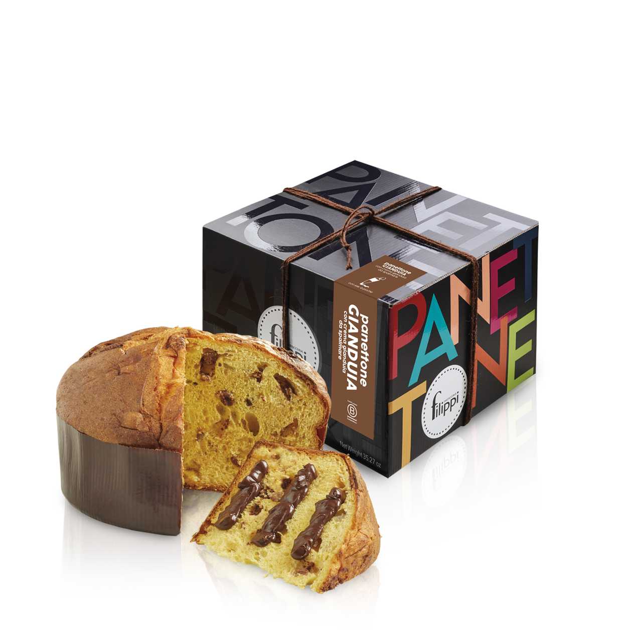 Italian Panettone Gianduja with Chocolate Cream – Filippi – 1 kg.