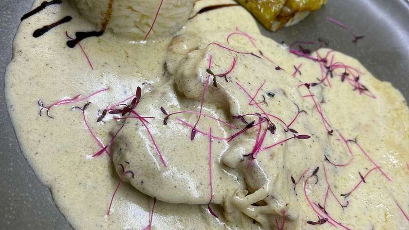 Chicken steak with rice