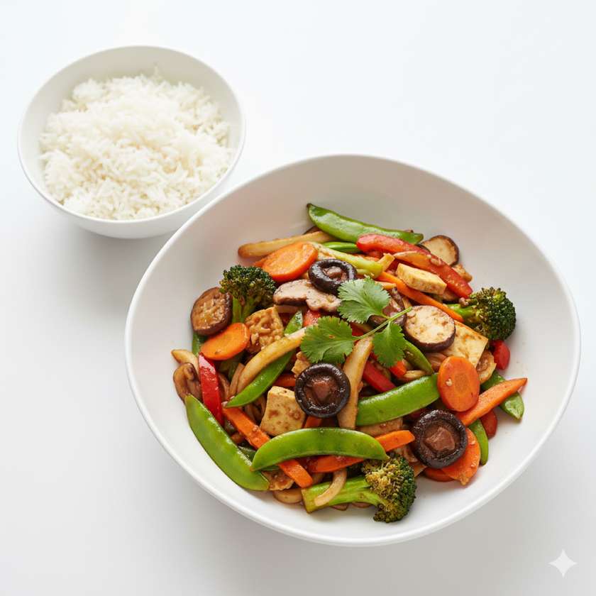 Vegetable mixture Buddhist style with side dish