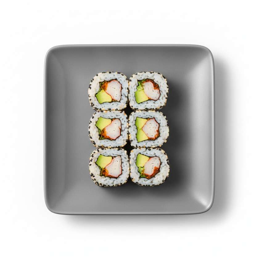 8pcs California maki crab meat with avocado