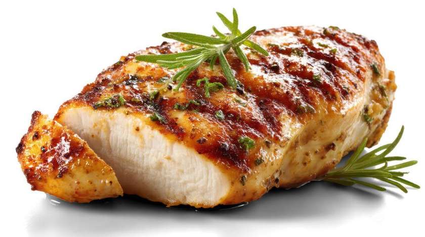 Grilled chicken with baked potatoes