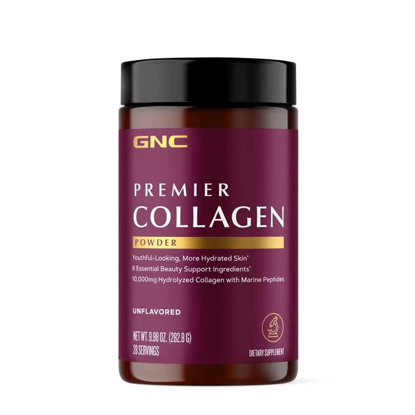 GNC Premier Collagen Powder, Premium Hydrolyzed Collagen Peptide Formula, Unflavored, 282.8 g
