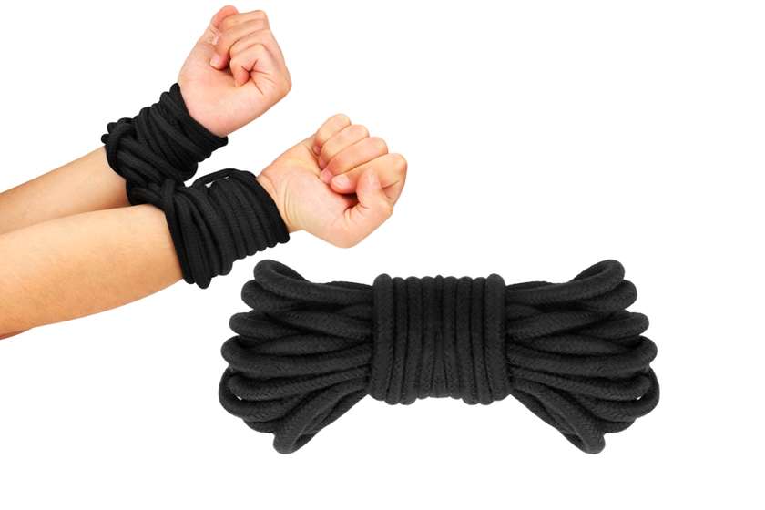 KINK Cotton Rope – 10 m black bondage rope