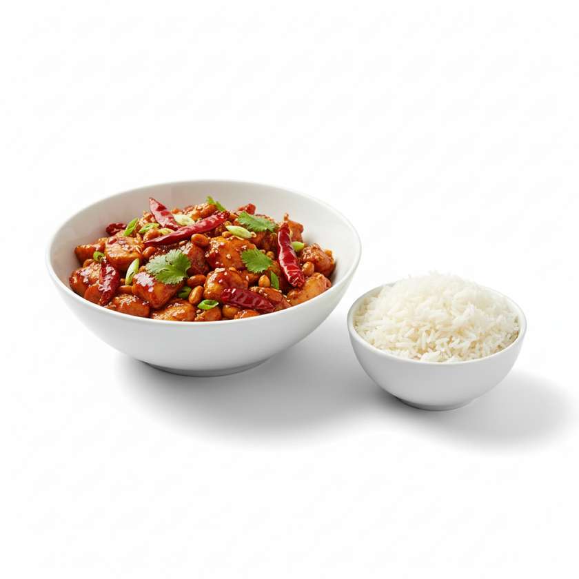 Meat Kung-pao special with side dish