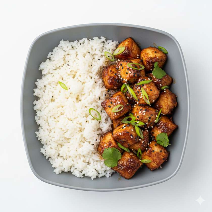 Chicken of mysterious taste with side dish