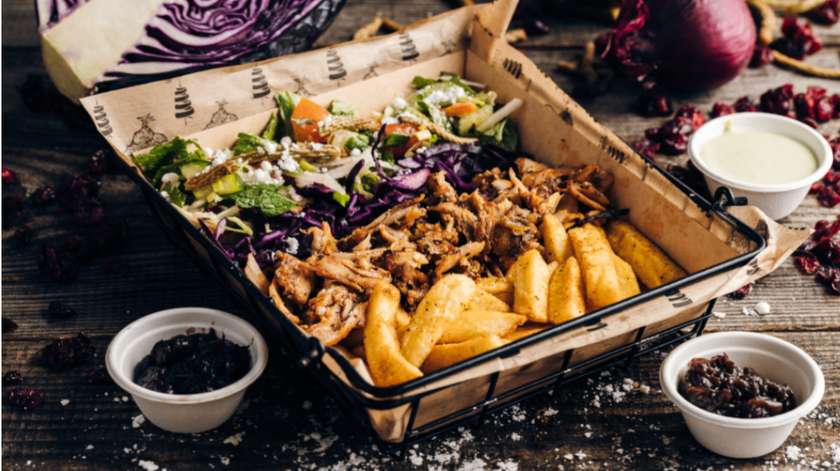 Duże danie z frytkami „Kurlewna Śnieżka łagodna"