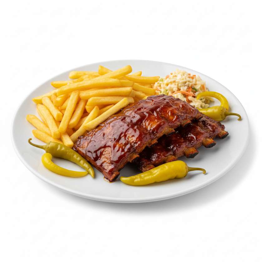 Bravčové rebrá s domácou BBQ omáčkou