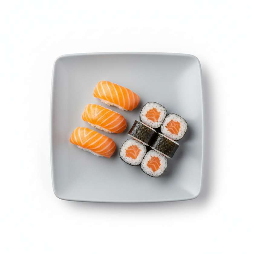 Salmon nigiri + maki