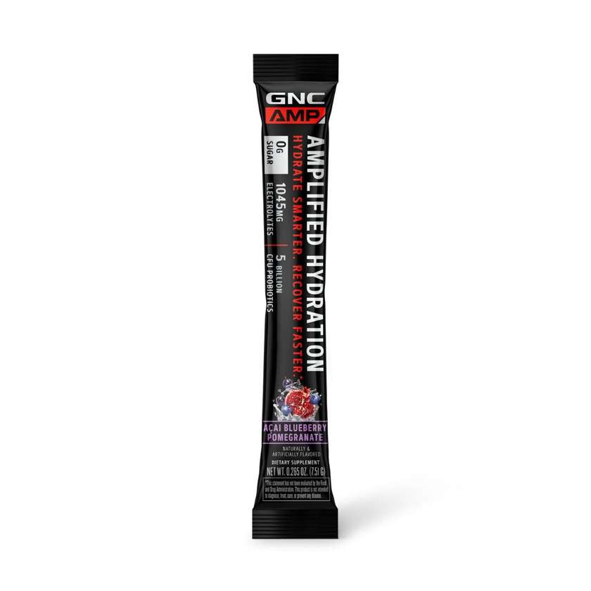 GNC AMP Amplified Hydration, Acai, Blueberry and Pomegranate Flavored Electrolytes, 7.51 g