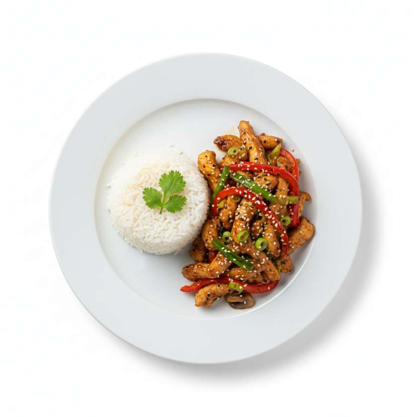 Chicken pieces of five flavours with side dish