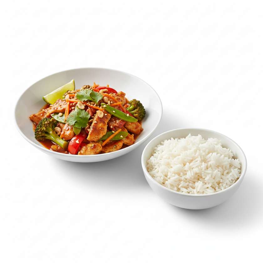 Thai style meat with side dish