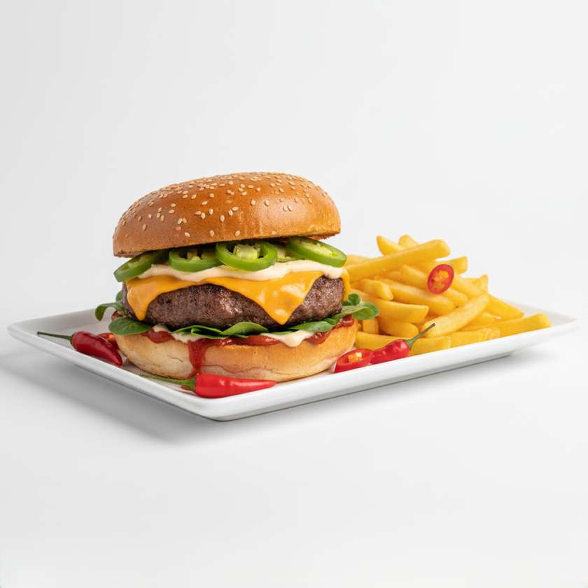 Chosé jalapeňo burger hot