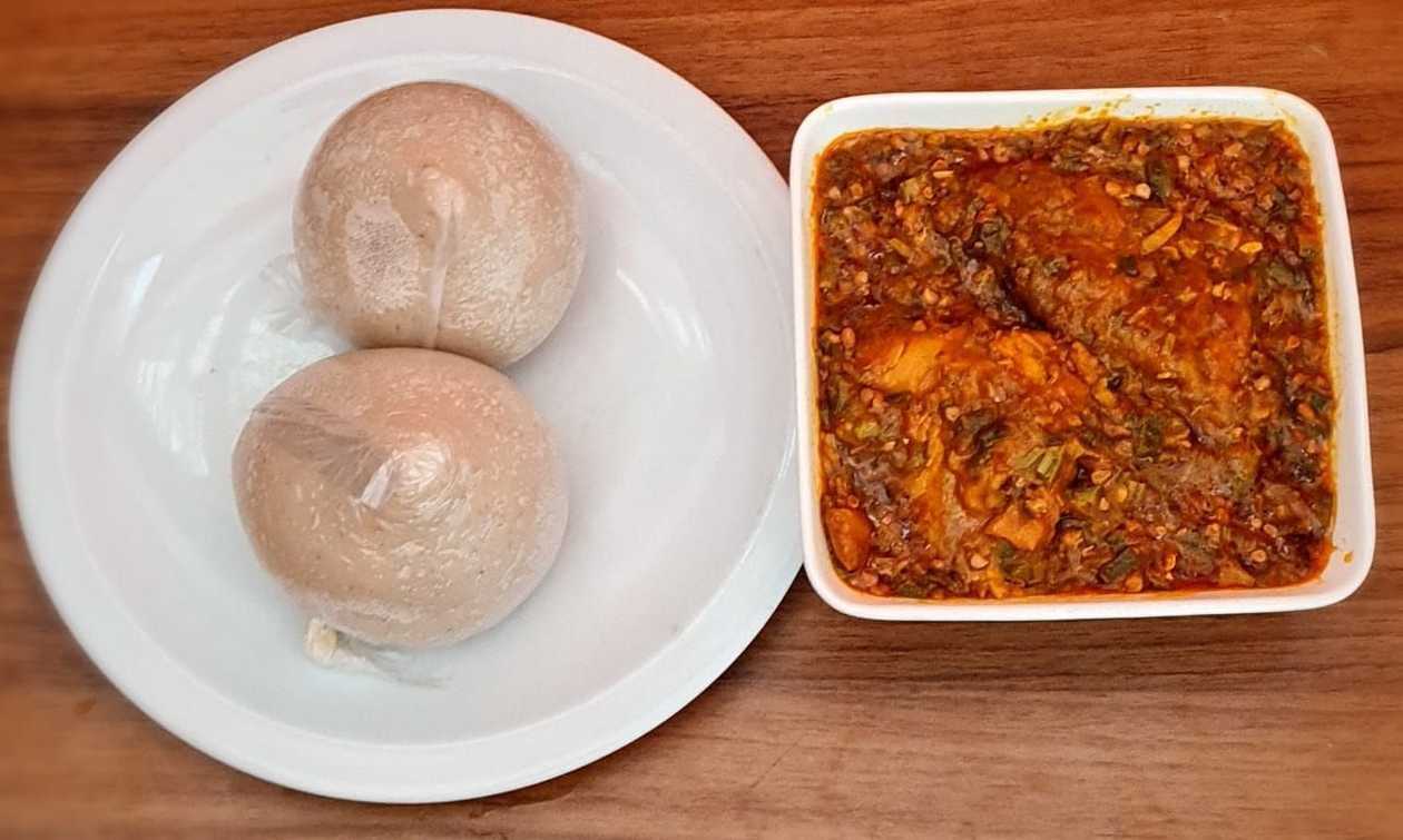 Banku with Okro Stew (Fish)