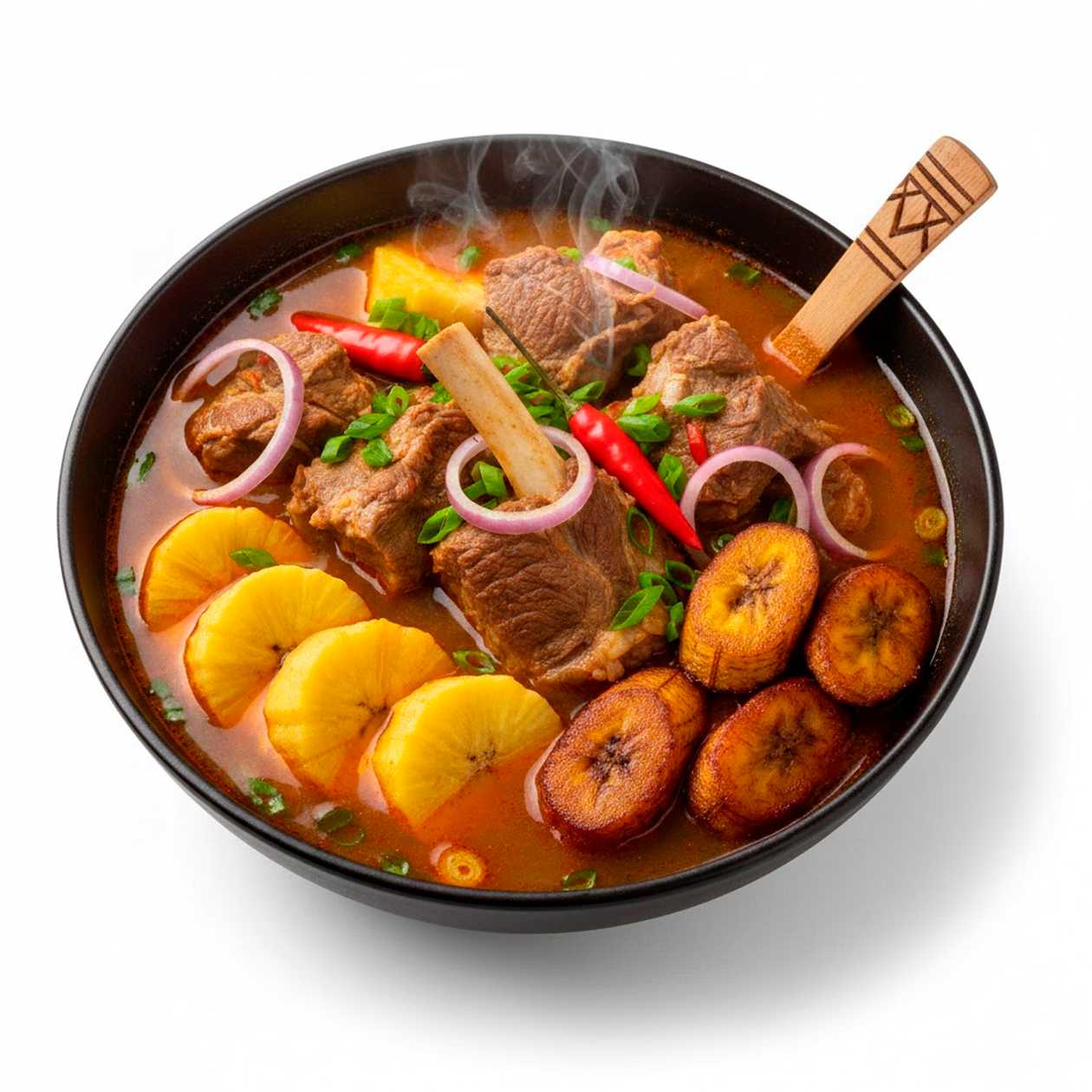 Goat meat Pepper Soup with yam or Plantain