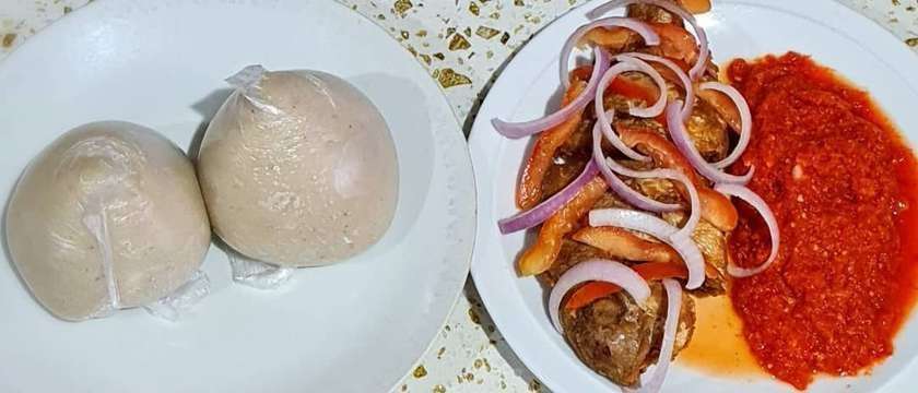Banku with Red Fish and Pepper