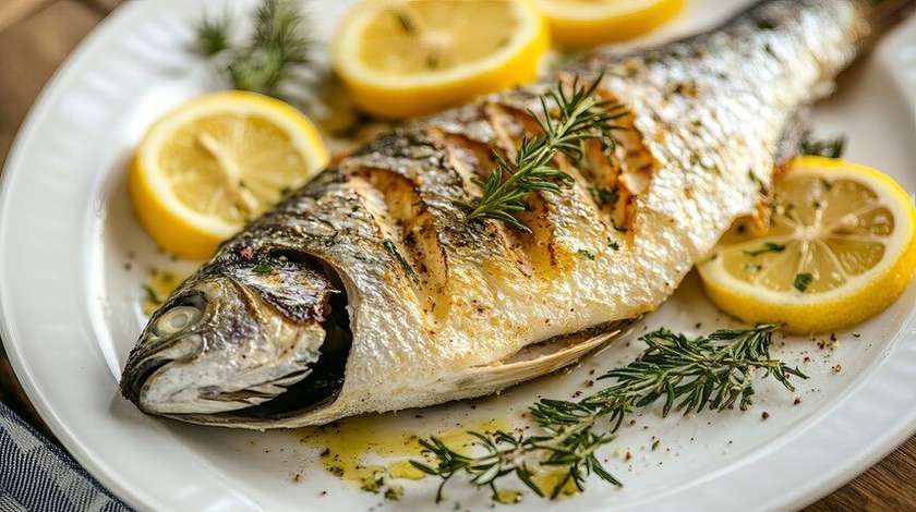 Grilled sea bream