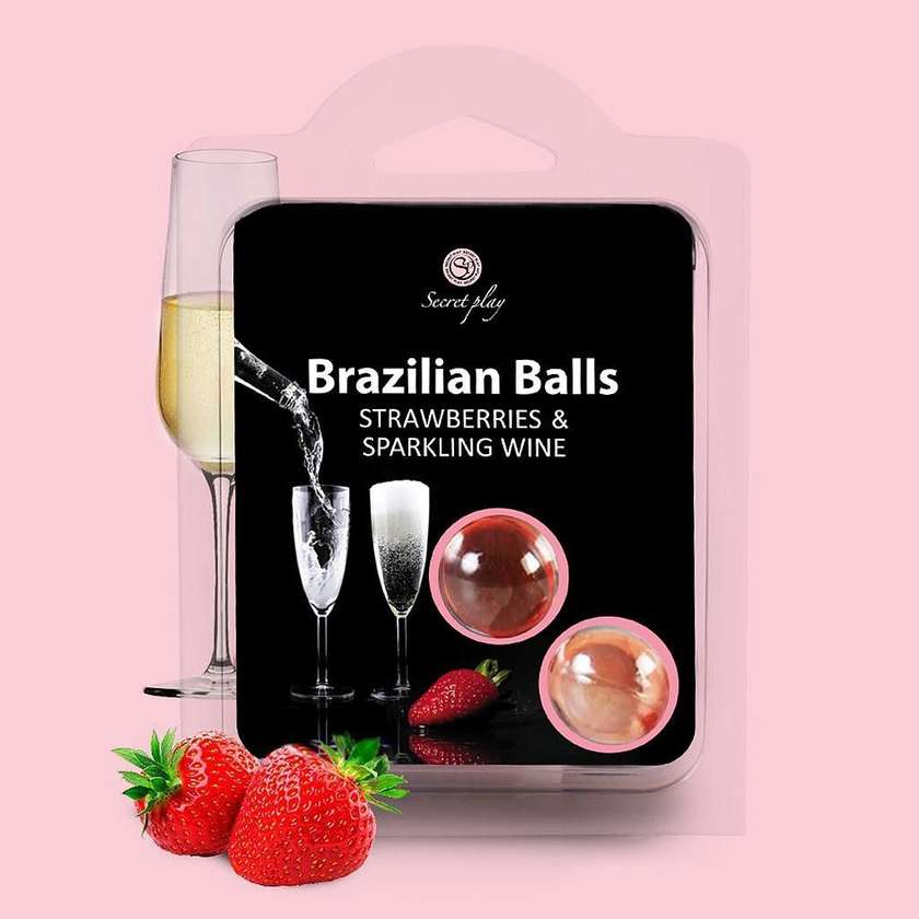 Kissable Lubricating Balls Strawberry Champagne Flavor
