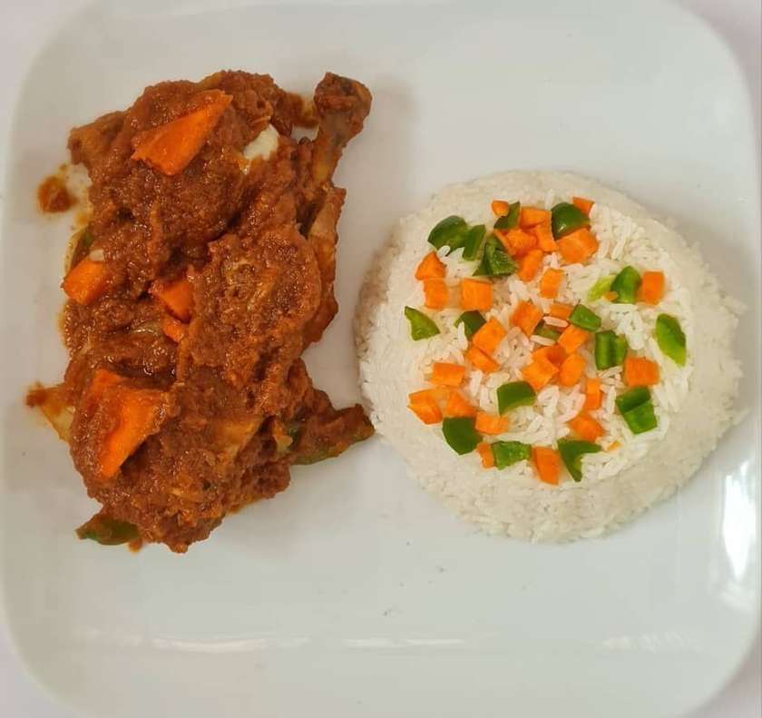 Plain Rice & Beef Stew