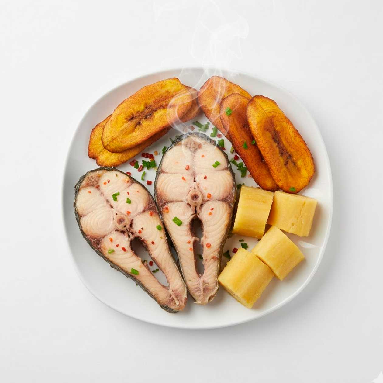 Cat Fish (Half) with Yam or Plantain