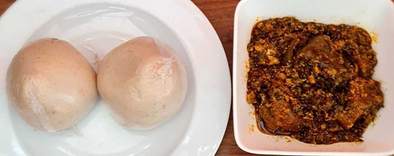 Banku with Palaver Sauce (Goat)