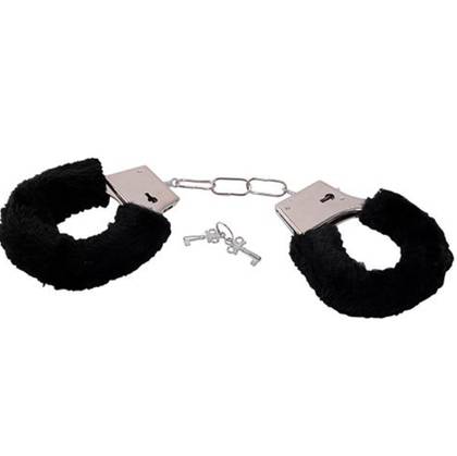 Bestseller Furry Handcuffs Black Plush Handcuffs