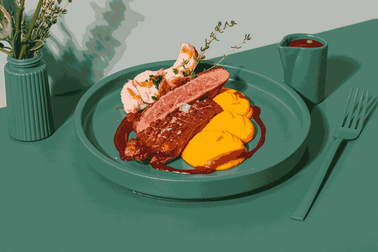 Keto Piept de Rata cu piure de morcovi si ciuperci 180/200/50gr