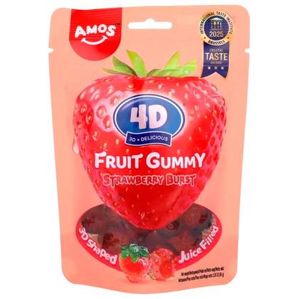 Amos 4D Strawberry Gummies 65g
