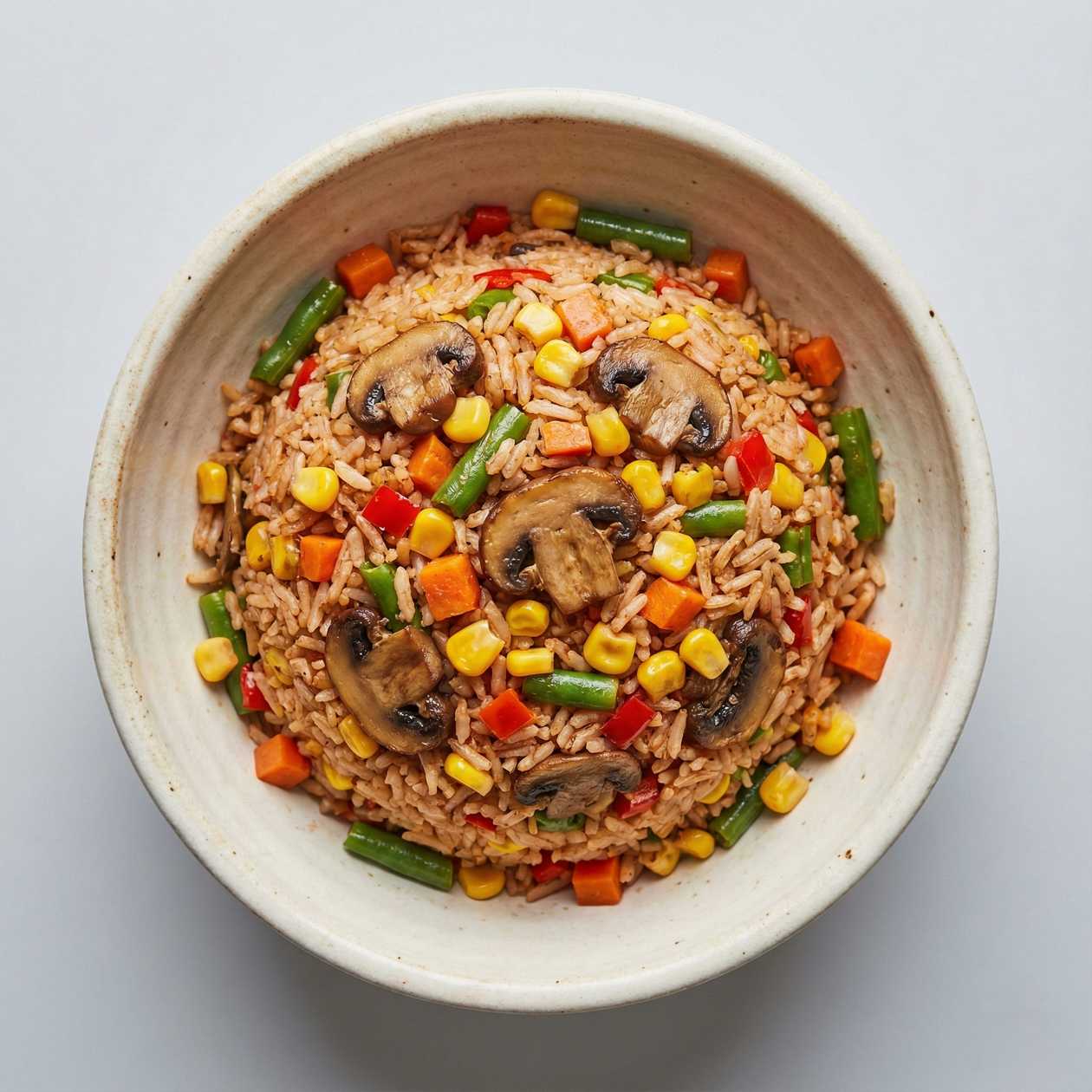Mushroom/Sweet corn fried rice