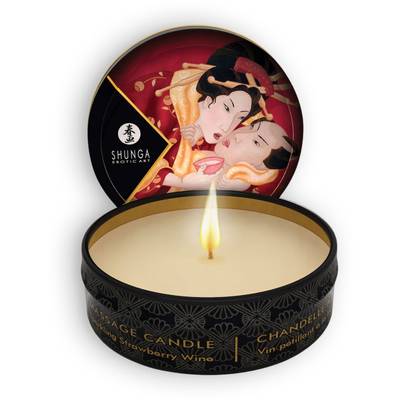 Shunga Champagne and Strawberry Aphrodisiac Massage Candle 30ml