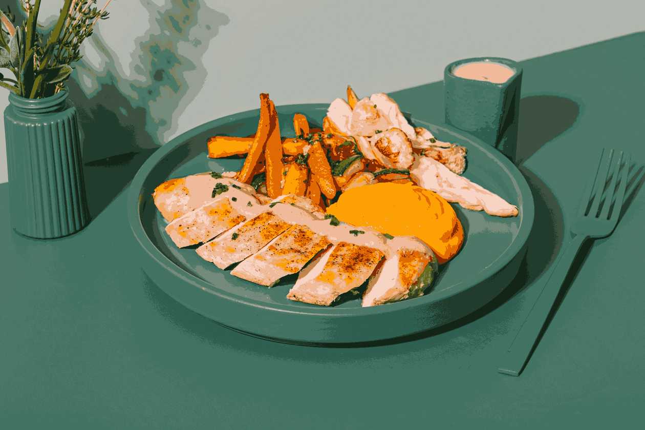 Keto Piept de Pui cu piure de morcovi si ciuperci 180/200/50gr