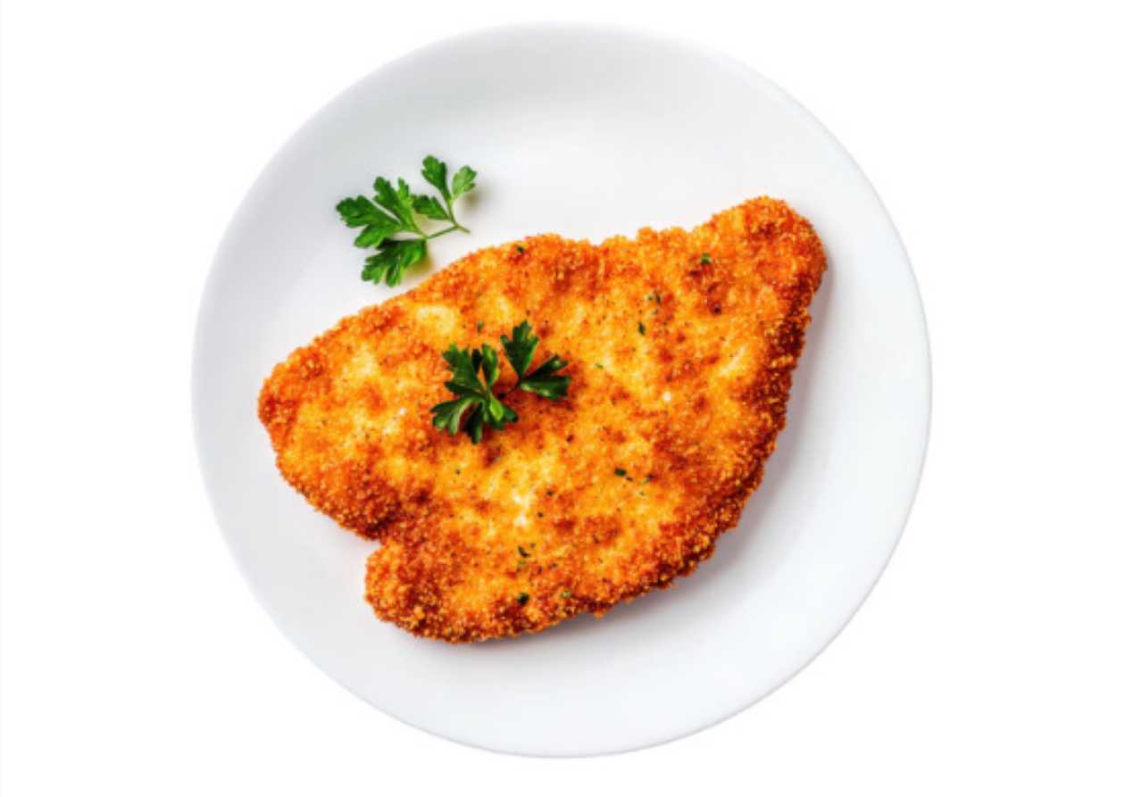 Snitel de pui Panko si cartofi cu telemea