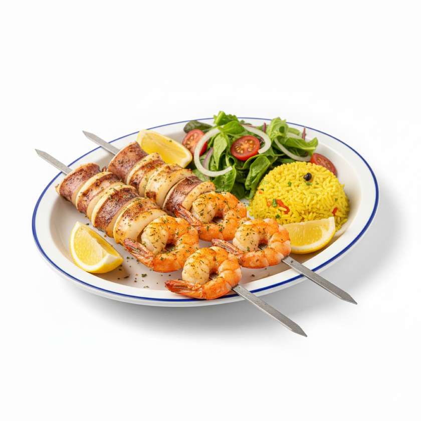 Espetada de Lulas com Gambas 2 Pessoas