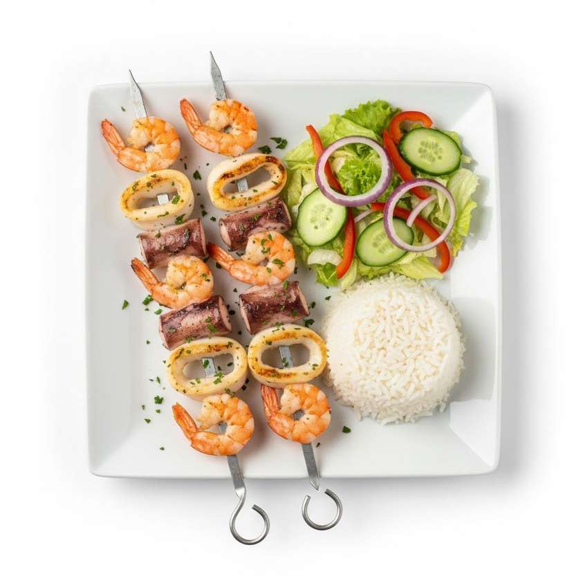Espetada de Lulas com Gambas 1 Pessoa