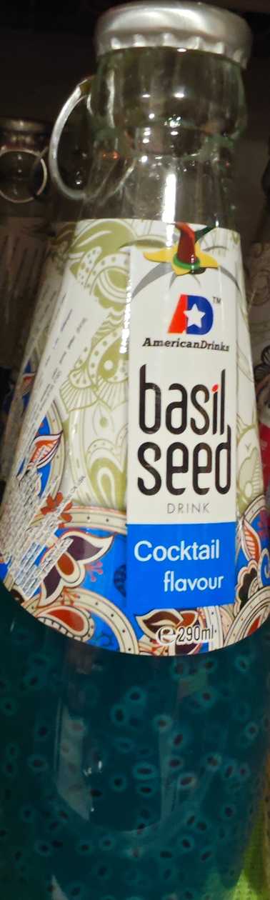 Drink with basil seeds