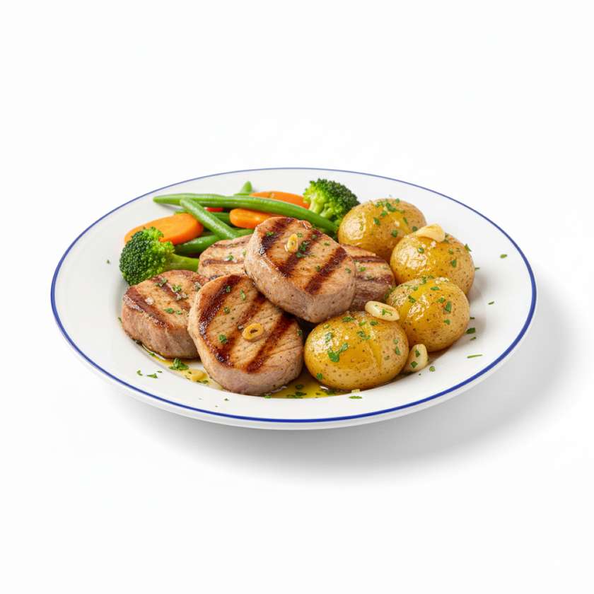 Lombinhos com Batata a Murro 1 Pessoa