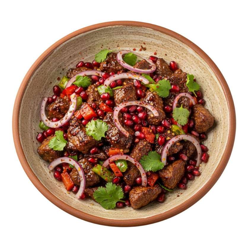Beef Fried with Pomegranate