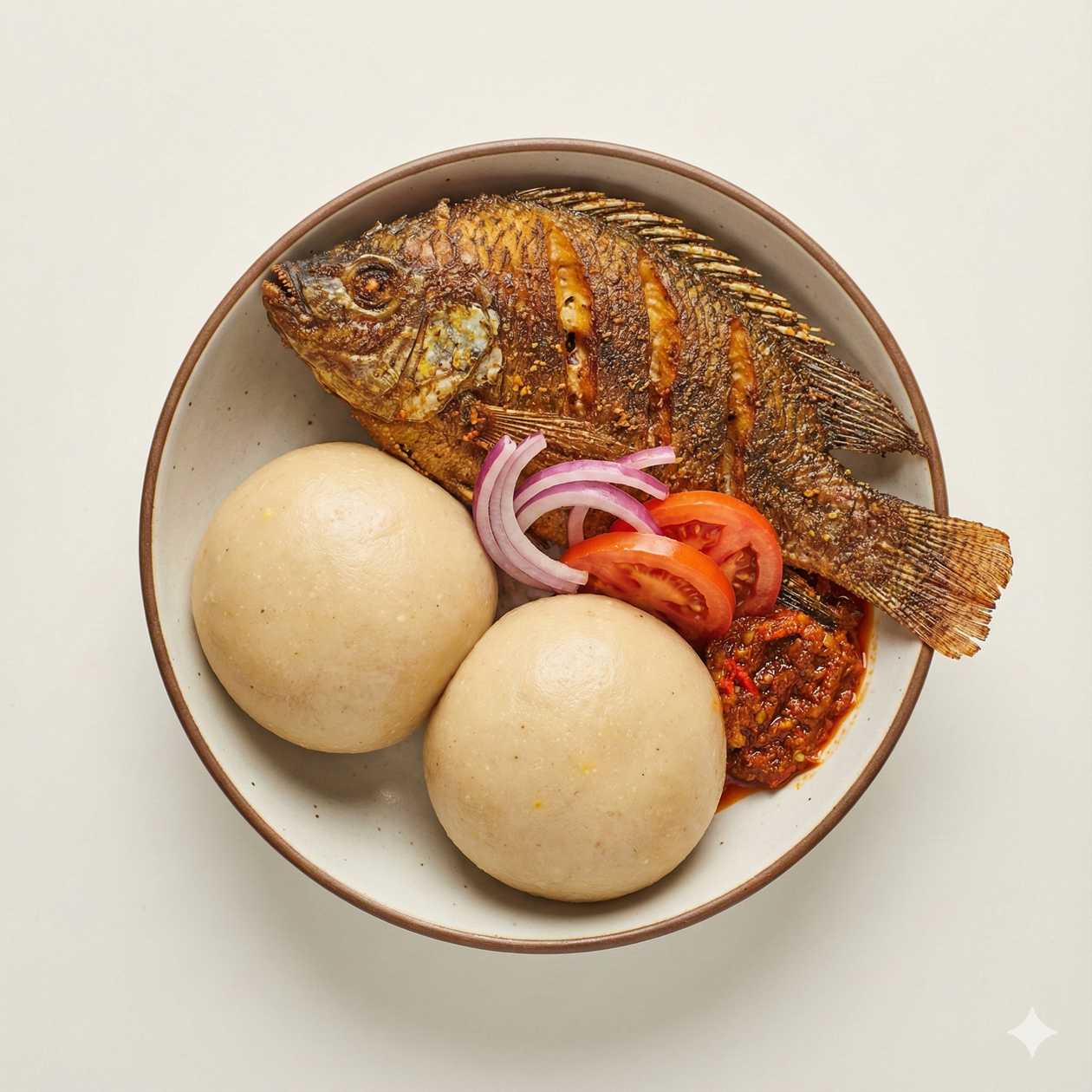 banku and fried tilapia full