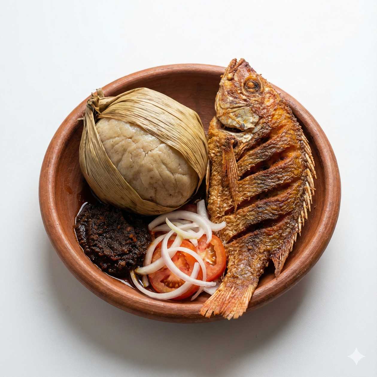 Fante Kenkey and full red fish