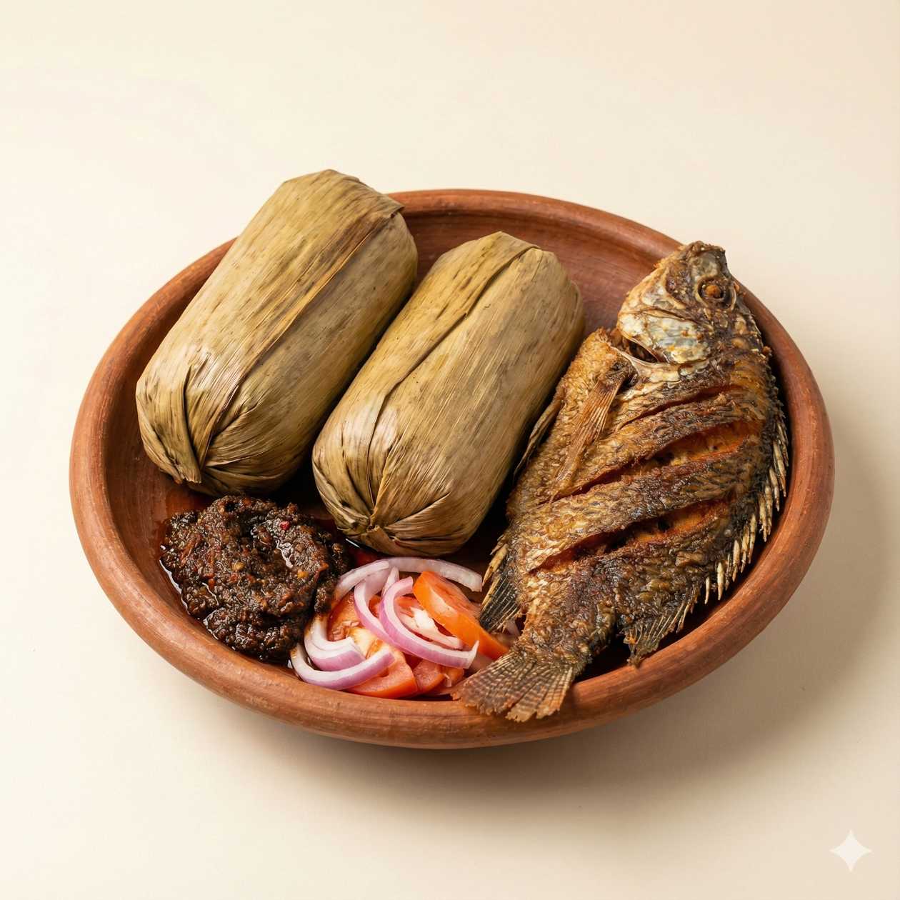 Fante Kenkey with full fried Tilapia