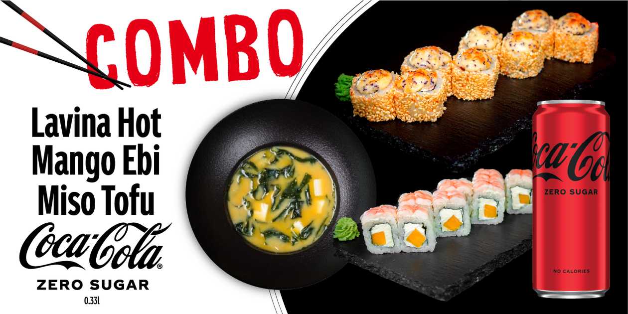 LavinaHot+MangoEbi+MisoTofu+Cola 0,330
