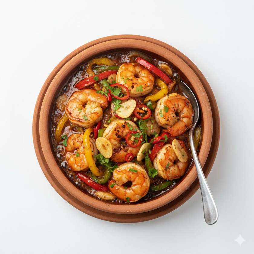 Shrimp in Clay Pot