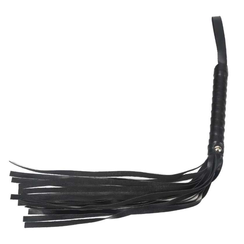 Fetish Fever Velvet Whip - Strapcový bičík (Čierna)