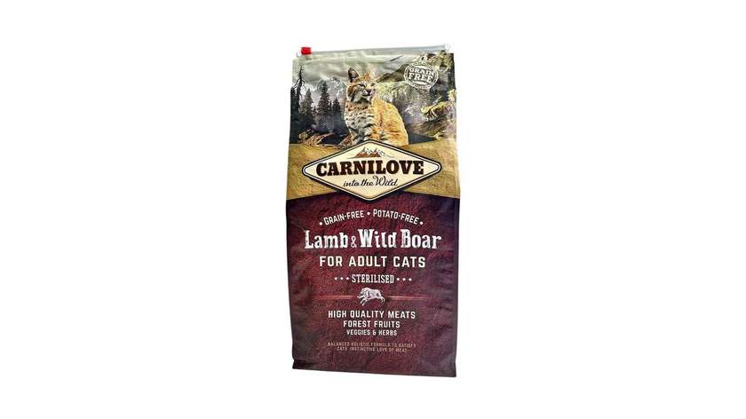 Carnilove Lamb and Wild Boar Sterilized Cat Food (Sold by Weight) 500gr
