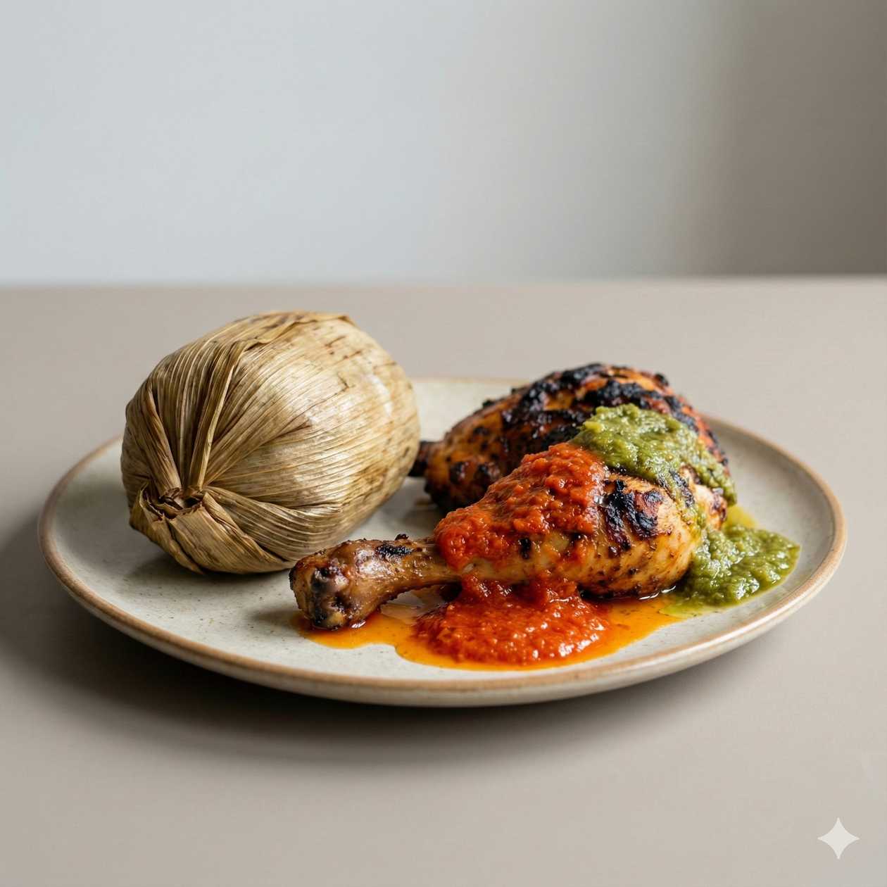 Fante Kenkey with Grilled Chicken