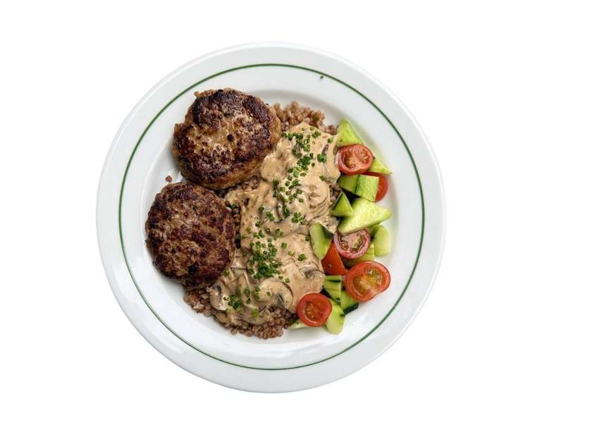 Kotlets with Buckwheat & Mushroom Sauce