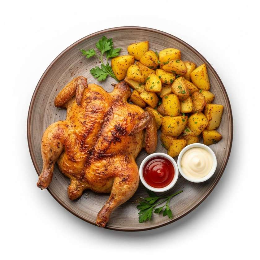 Chicken Tabaka (with Home-Style Potatoes)