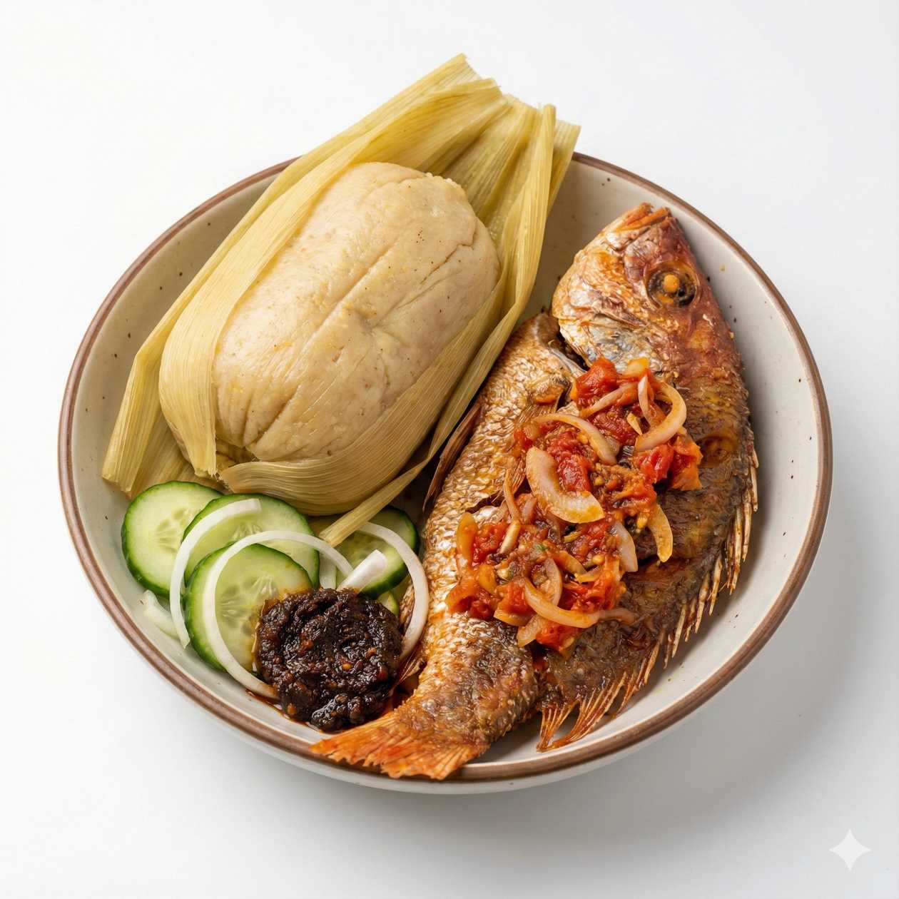 Ga kenkey and red fish full