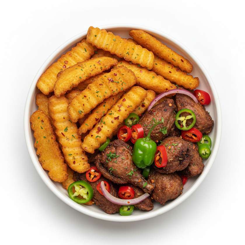 Yam Chips and Gizzard